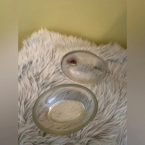 Vintage Indiana Glass Hen On Nest Clear Glass With Red Cone - Picture 4 of 4